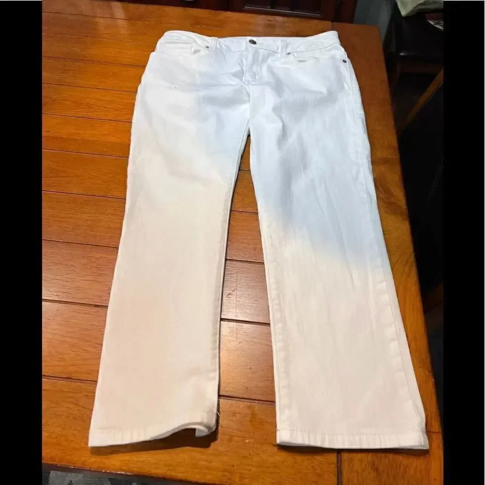 EUC Michael Kors White Jean Capri’s Size 6 #SJ5
